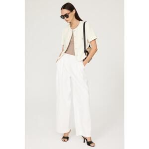 DUNST White Summer Boucle Tweed Jacket Size M (Missing Buttons)